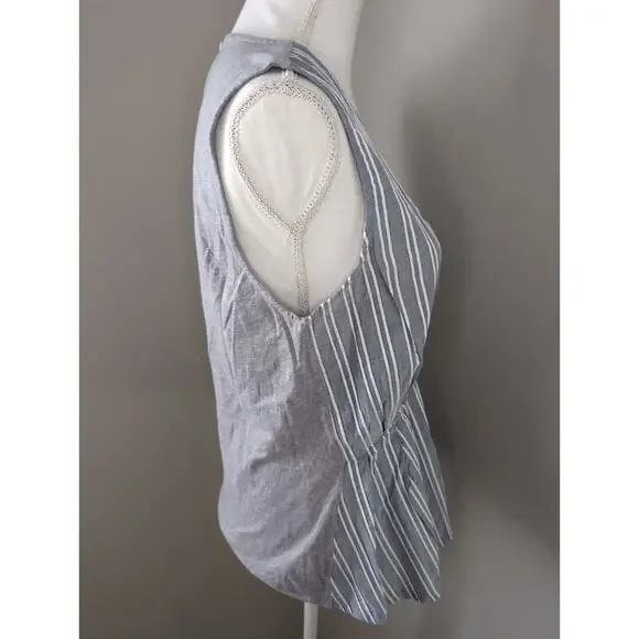 J. Crew NWT feminine striped lightweight blouse peplum M - Picture 4 of 8